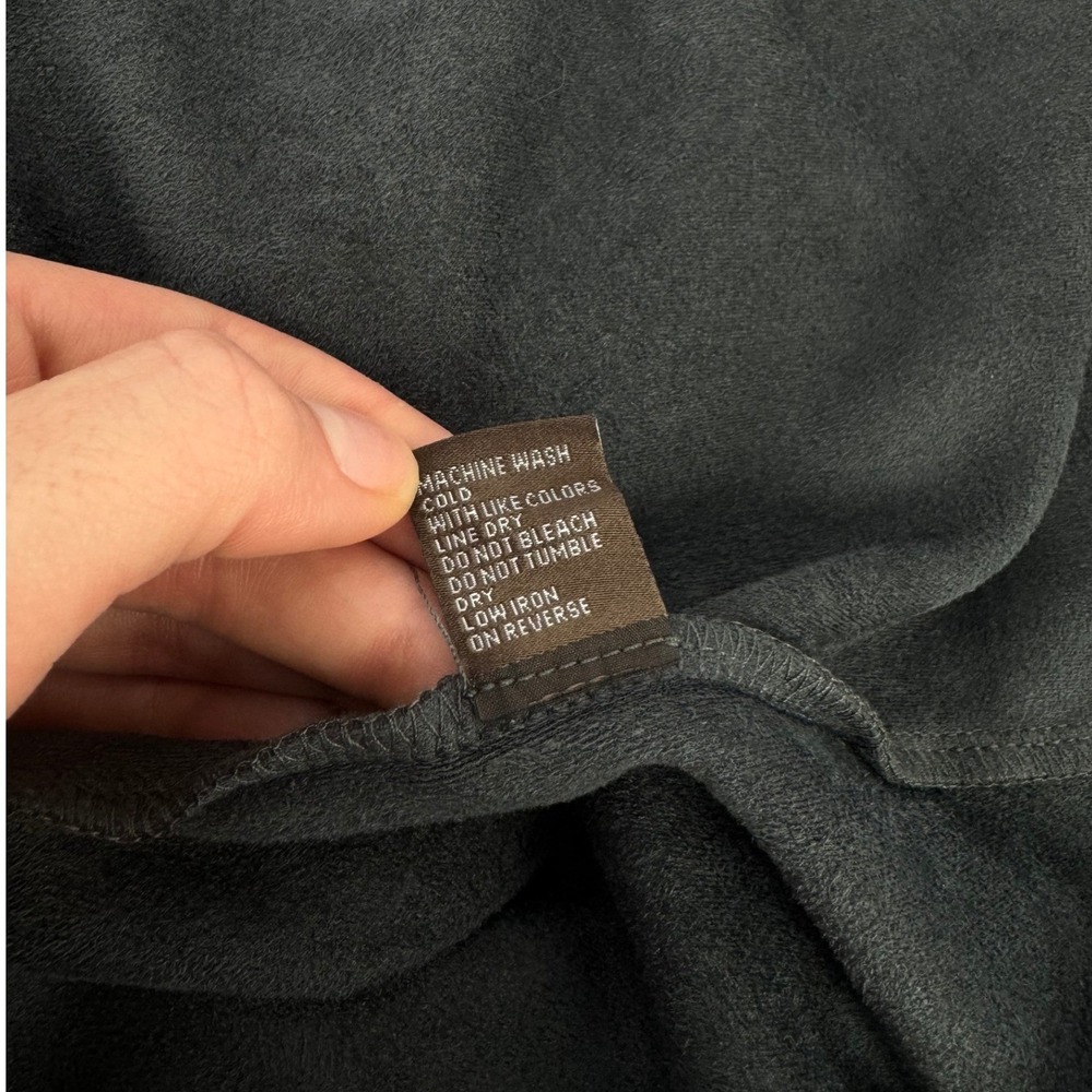 J. McLaughlin M Neville Sheath Faux Suede Crossover Gray LS Midi Women Dress - Picture 9 of 12